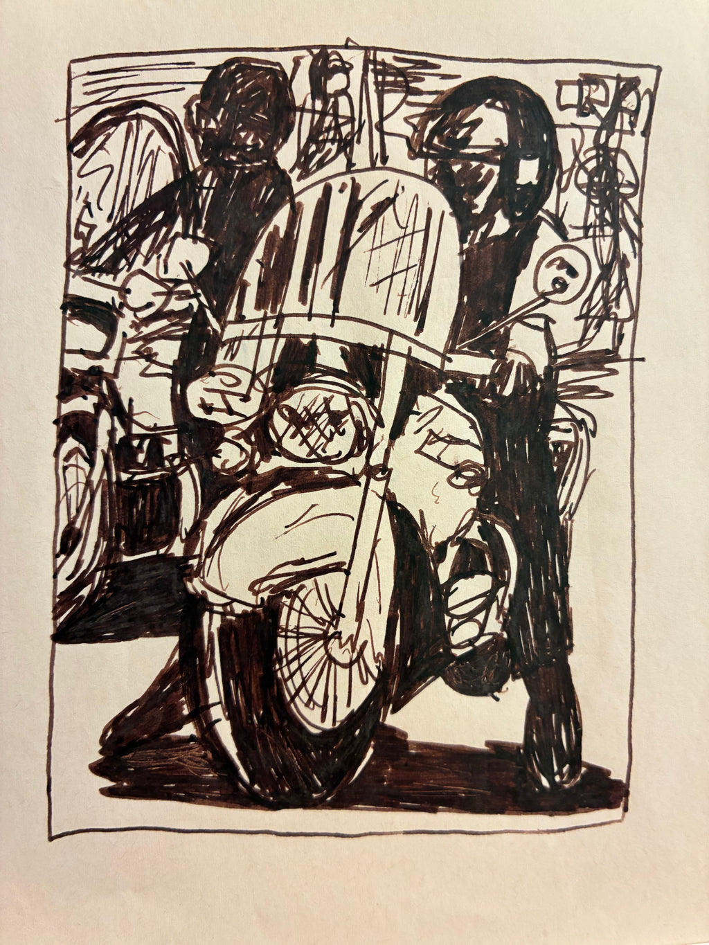 Robert Combas, L'Homme à la moto, 1982